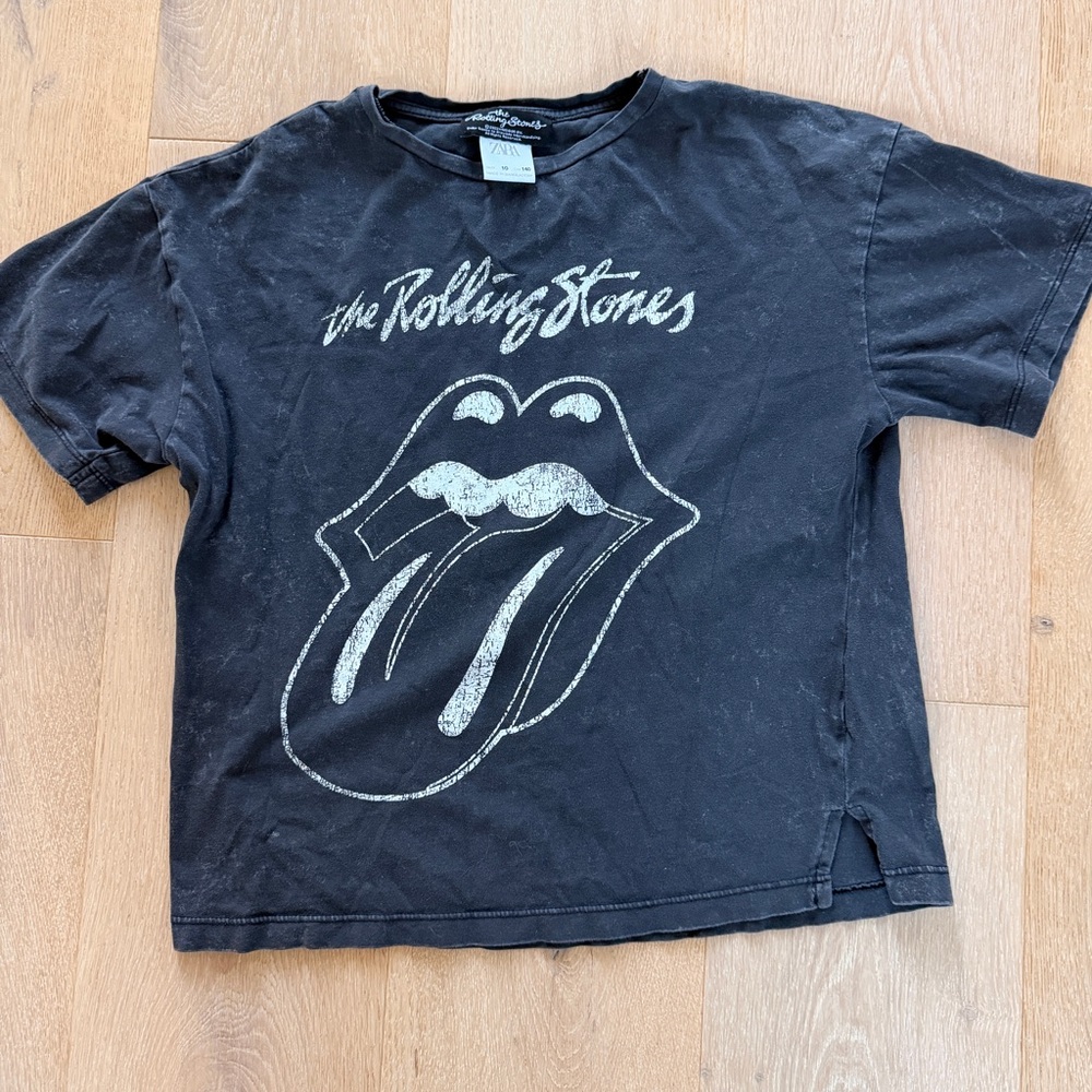 Zara Rolling Stones Kids Black T-Shirt